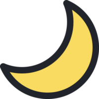crescent moon flat icon. png