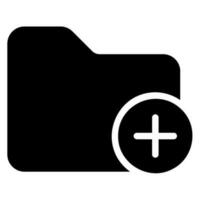 add folder glyph icon vector