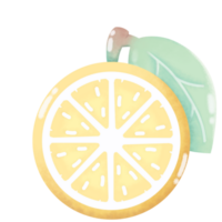 voor de helft besnoeiing citroen met blad png