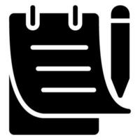 notes glyph icon vector