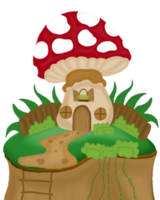 Illustration of mushroom house png