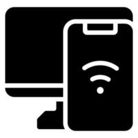 remote connection glyph icon vector