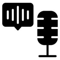 voice recorder glyph icon vector