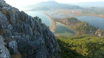 Aerial Swamp Wetland and Lake Next to Reed Delta by Sea video