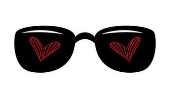 Doodle simple eyeglasses icon, summer season accessory. vector