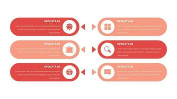 Vector six step infographic template