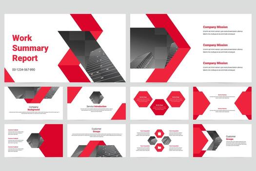 Modern business work report slide presentation templates vector