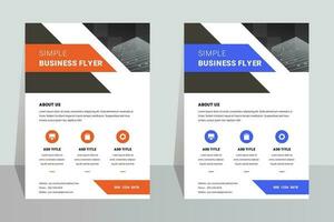 Simple business company presentation A4 flyer template vector