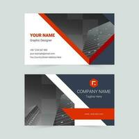 Red and black modern business card template vector