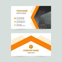 Orange modern business card template vector
