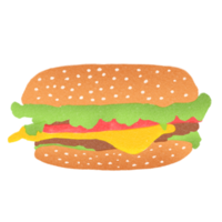 cibo merenda Sandwich decorativo mano disegnato illustrazione elementi png