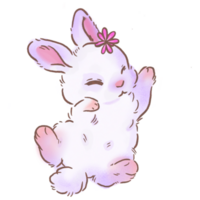 animal dormido Conejo conejito decorativo mano dibujado ilustración png