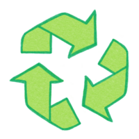 recycle icoon hand- getrokken tekening decoratie element png