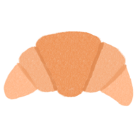 Croissant Hand gezeichnet Gekritzel Dekoration Element png