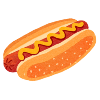 nourriture Hot-dog décoratif main tiré illustration éléments png