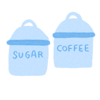 condimento açúcar café decorativo elementos ilustração rabisco png