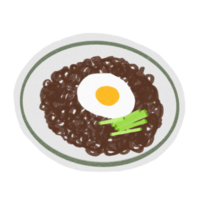 Koreanisch Essen schwarz Bohne Nudel jjajangmyeon dekorativ Hand gezeichnet Illustration Elemente png