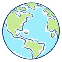 dekorativ nachhaltig Welt Planet Erde Hand gezeichnet Gekritzel Illustration png