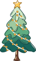 ilustraciones dibujadas a mano del árbol de navidad. png