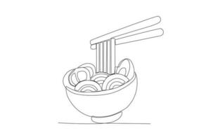 vector continuo línea dibujo de mano dar un toque vector ilustración basura comida soltero línea mano dibujado minimalismo estilo