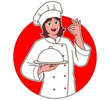 Cartoon female chef vector
