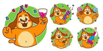 Birthday Dog Sticker vector