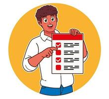 A black man holding form paper vector