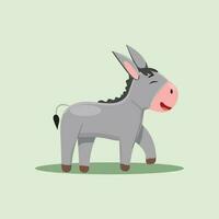 Cute funny donkey character isolated. Cartoon character face vector