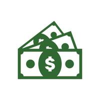 Flat icon of a stack of dollars. Simple money symbols for business, banks and finance vector