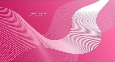 Abstract pink wavy lines background vector
