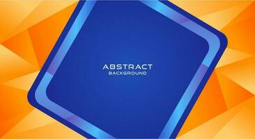 Polygonal frame background vector, blue and orange background vector