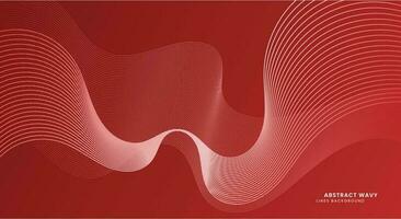 Abstract red wavy lines background vector