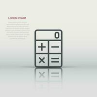 Calculator icon in flat style. Calculate vector illustration on white isolated background. Calculation business concept.