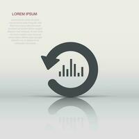 Growing bar graph icon in flat style. Increase arrow vector illustration on white isolated background. Infographic progress business concept.