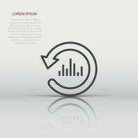 Growing bar graph icon in flat style. Increase arrow vector illustration on white isolated background. Infographic progress business concept.