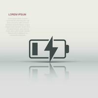 Battery charge icon in flat style. Power level vector illustration on white isolated background. Lithium accumulator business concept.