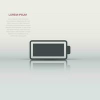 Battery charge icon in flat style. Power level vector illustration on white isolated background. Lithium accumulator business concept.