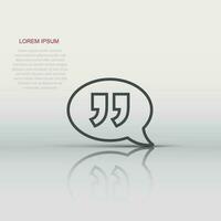 Speak chat icon in flat style. Speech bubble vector illustration on white isolated background. Team discussion business concept.