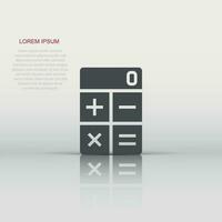 Calculator icon in flat style. Calculate vector illustration on white isolated background. Calculation business concept.