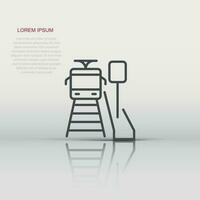 Metro station icon in flat style. Train subway vector illustration on white isolated background. Railroad cargo business concept.