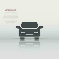 Car icon in flat style. Automobile vehicle vector illustration on white isolated background. Sedan business concept.