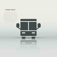 Bus icon in flat style. Coach vector illustration on white isolated background. Autobus vehicle business concept.