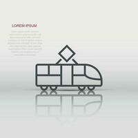 Metro icon in flat style. Train subway vector illustration on white isolated background. Railroad cargo business concept.