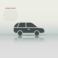 Car icon in flat style. Automobile vehicle vector illustration on white isolated background. Sedan business concept.