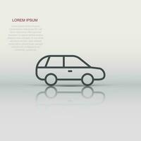 Car icon in flat style. Automobile vehicle vector illustration on white isolated background. Sedan business concept.