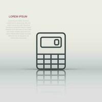 Calculator icon in flat style. Calculate vector illustration on white isolated background. Calculation business concept.