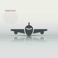 Plane icon in flat style. Airplane vector illustration on white isolated background. Flight airliner business concept.