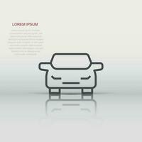 Car icon in flat style. Automobile vehicle vector illustration on white isolated background. Sedan business concept.