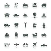 Transport icon set in flat style. Car vector collection illustration on white isolated background. Shipping transportation business concept.