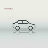 icono de coche en estilo plano. Ilustración de vector de vehículo de automóvil sobre fondo blanco aislado. concepto de negocio de sedán.